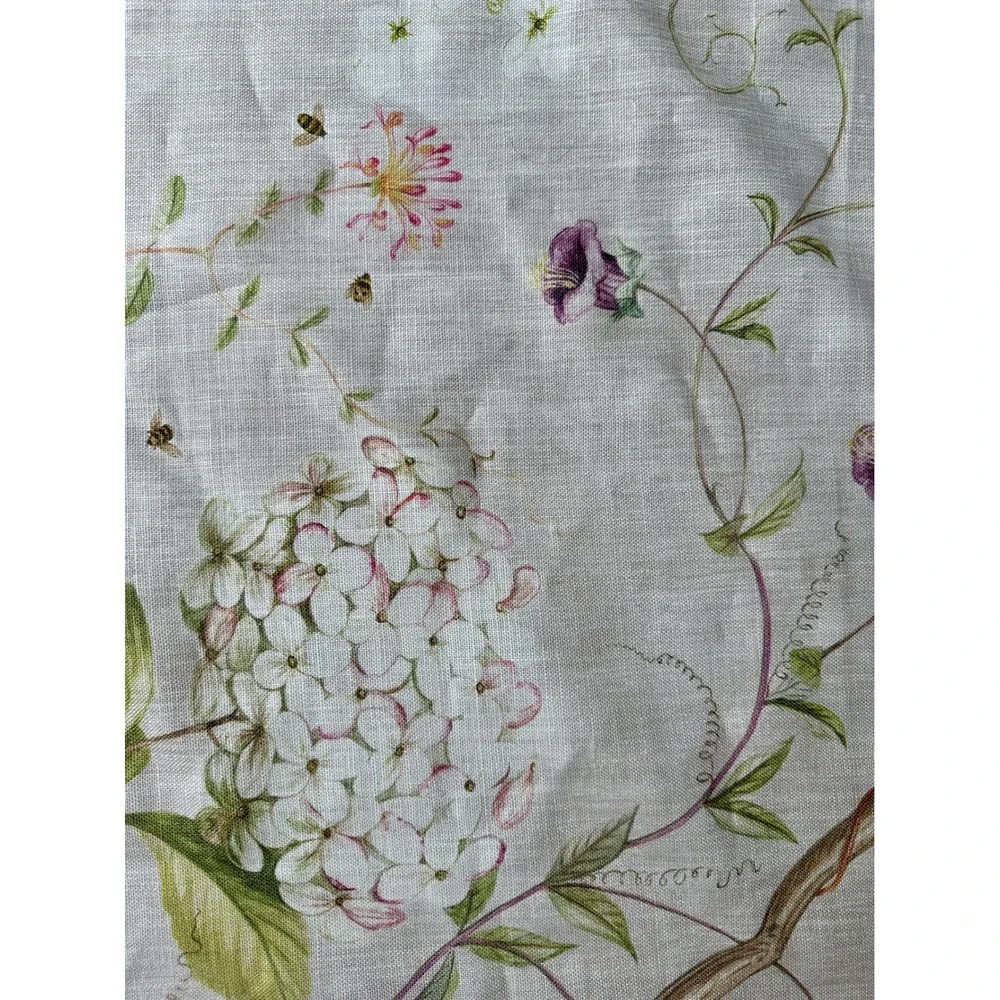 Colefax and Fowler Haslemere Linen Fabric Floral Hydrangea Butterfly 2.3yards‎